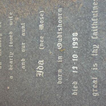 BRISTOW Ida nee ROSE -1998