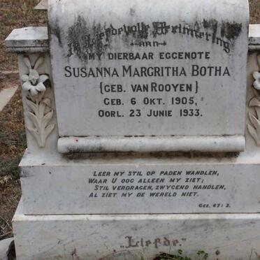 BOTHA Susanna Margritha nee VAN ROOYEN 1905-1933