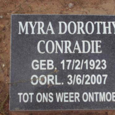 CONRADIE Myra Dorothy 1923-2007
