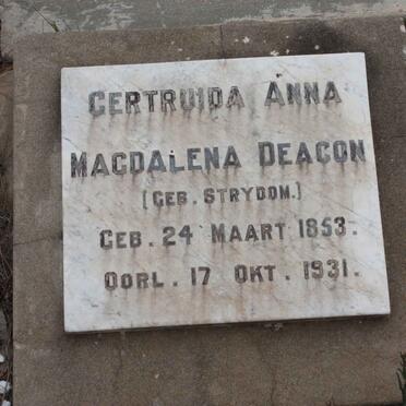 DEACON Gertruida Anna Magdalena nee STRYDOM 1853-1931