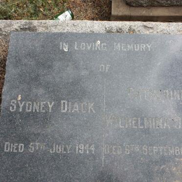 DIACK Sydney -1944 &amp; Catherine Wilhelmina -1962