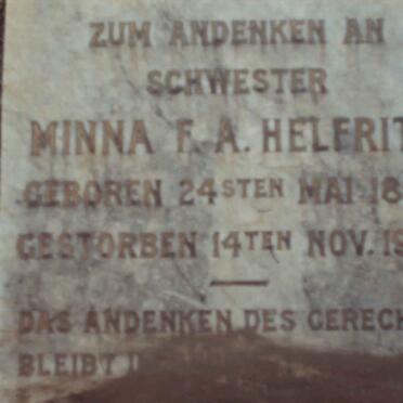HELFRITZ Minna F.A. 1863-1934