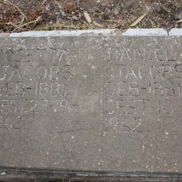 JACOBS Daniel 1881-1962 &amp; Rosetta 1884-1962