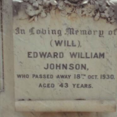 JOHNSON Edward William -1930