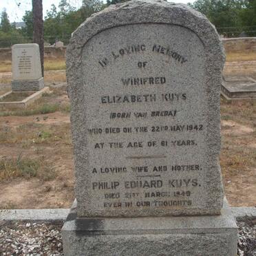 KUYS Philip Eduard -1949 &amp; Winifred Elizabeth VAN BREDA -1942 