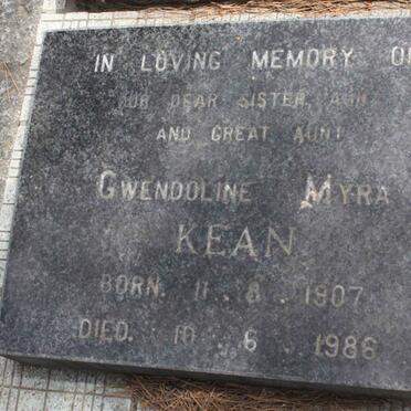 KEAN Gwendoline Myra 1907-1986
