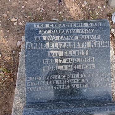 KEUN Anne Elizabeth nee ELLIOT 1869-1931