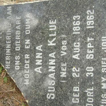 KLUE Anna Susanna nee VOS 1863-1962