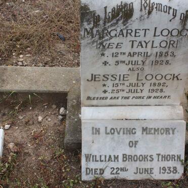 LOOCK Margaret nee TAYLOR 1853-1928 :: LOOCK Jessie 1892-1928 :: THORN William Brooks -1938