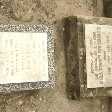 LANGEVELD Cornelius -1921 &amp; Julia REX -1922 :: LONG Maria M.J. nee LANGEVELD 1906-1979