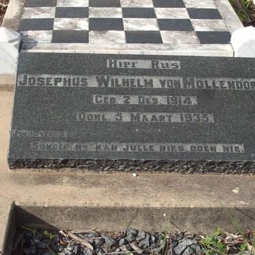 MOLLENDORFF Josephus Wilhelm, von 1914-1935