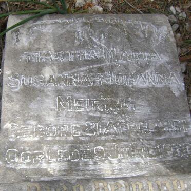 MEIRING Martha Maria Susannah Johanna 1861-1933