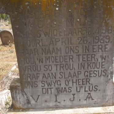 MILES M.C.S. nee SWIGELAAR 1896-1939