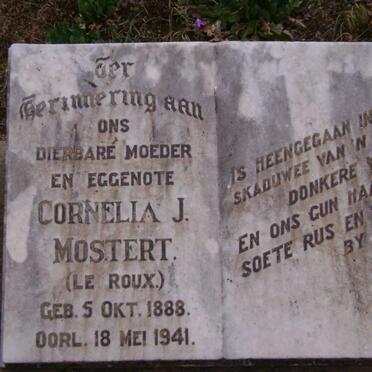 MOSTERT Cornelia J. nee LE ROUX 1888-1941