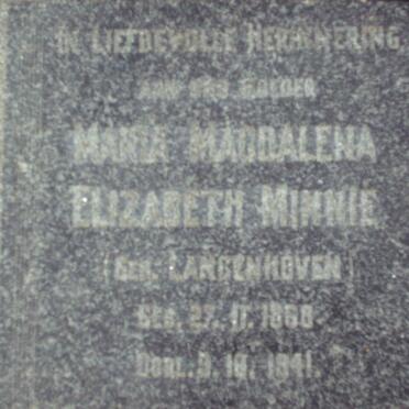 MINNIE Maria Magdalena Elizabeth nee LANGENHOVEN 1868-1941