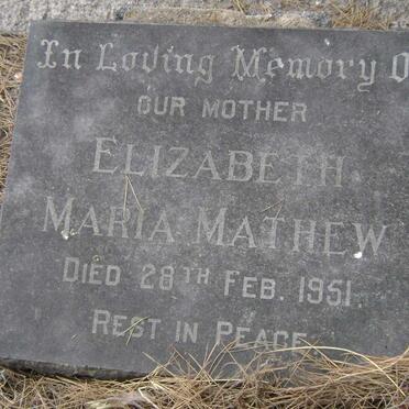 MATHEW Elizabeth Maria -1951