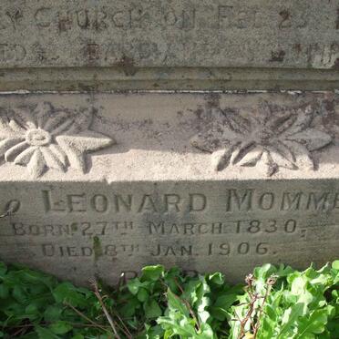 MOMMEN Leonard 1830-1906 &amp; Mary Jane TWIGG -1891 