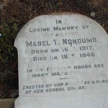 NONDUMO Mabel T. 1917-1946