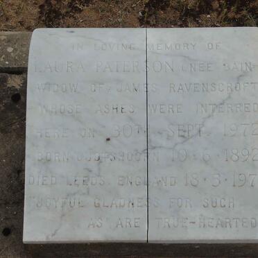 PATERSON Laura formerly RAVENSCROFT nee BAIN 1892-1972