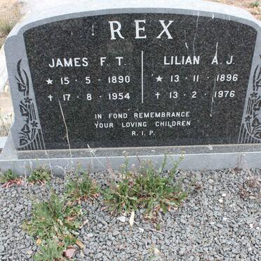 REX James F.T. 1890-1954 &amp; Lilian A.J. 1896-1976