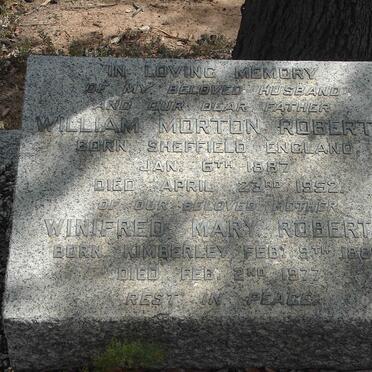 ROBERTS William Morton 1887-1952 Winifred Mary 1889-1977