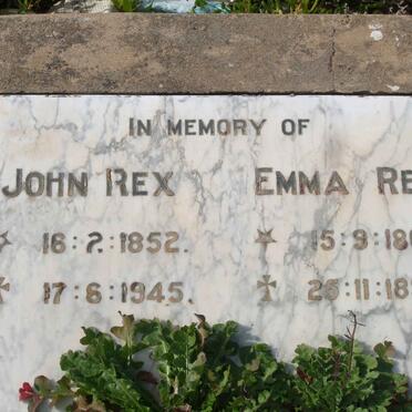 REX John 1852-1945 &amp; Emma 1862-1893