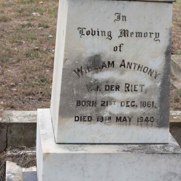 RIET William Anthony, van der 1861-1940