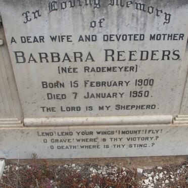 REEDERS Barbara nee RADEMEYER 1900-1950