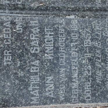 KNIGHT Mathilda Sarah Ann, formerly ROBERTS nee MANEFELDT 1883-1957