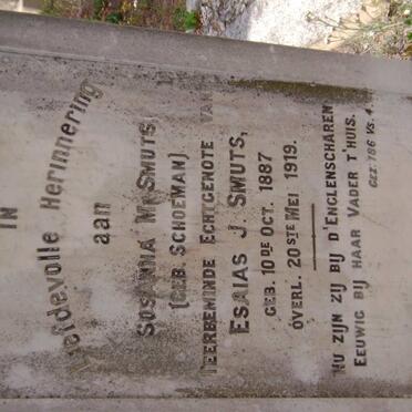 SMUTS Susanna M. nee SCHOEMAN 1887-1919
