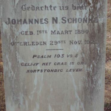 SCHONKEN Johannes N. 1890-1920