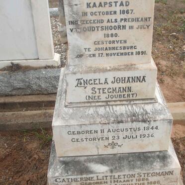 STEGMANN Angela Johanna nee JOUBERT 1844-1936