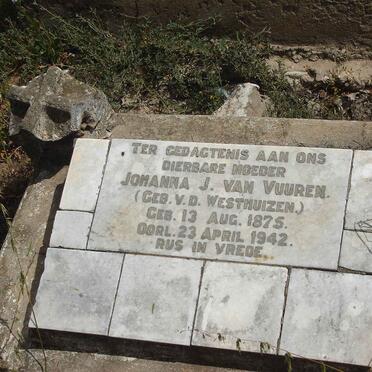 VUUREN Johanna J., van nee V.D. WESTHUIZEN 1875-1942
