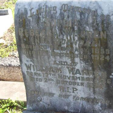 WARREN William 1856-1928  &amp; Sophia Rebecca ODENDAL 1859-1924