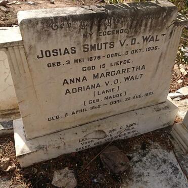 WALT Josias Smuts, v.d. 1876-1936 &amp; Anna Margaretha Adriana NAUDE 18?2-1967