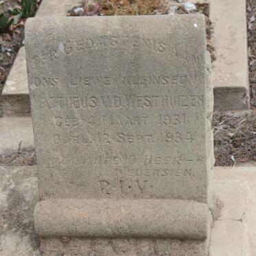 WESTHUIZEN Mattheus, van der 1931-1934
