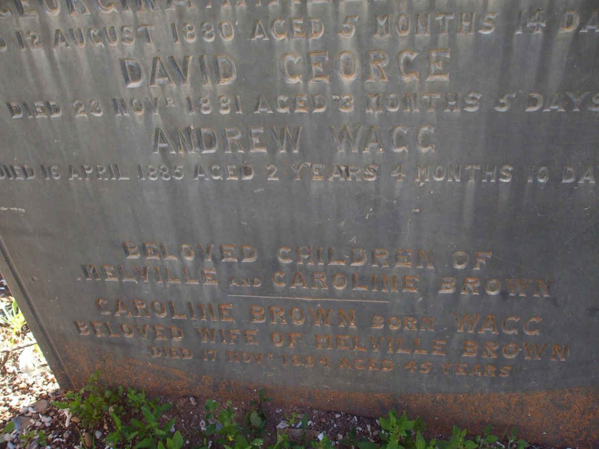 BROWN Caroline nee WAGG  -1884 :: BROWN Thomas  -1869 