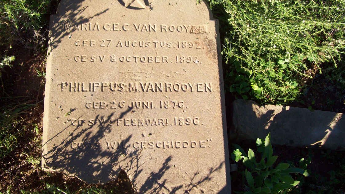 ROOYEN Philippus M., van 1876-1896 :: VAN ROOYEN Maria C.E.C. 1892-1893