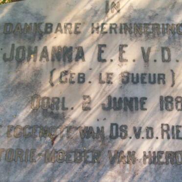 RIET Johanna E.E., v.d. nee LE SUEUR   -1886