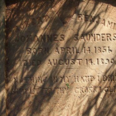 SAUNDERS Robert Benjamin Johannes 1855-1890