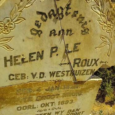 ROUX Helen P., le nee V.D. WESTHUIZEN 1822-1893