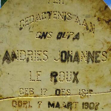 ROUX Andries Johannes, le 1817-1907