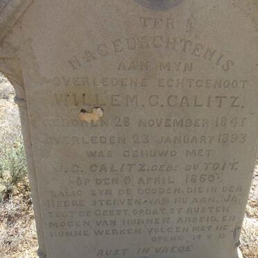 CALITZ Willem G. 1841-1893