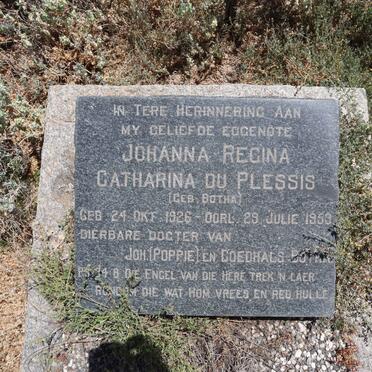 PLESSIS Johanna Regina Catharina, du nee BOTHA 1926-1953