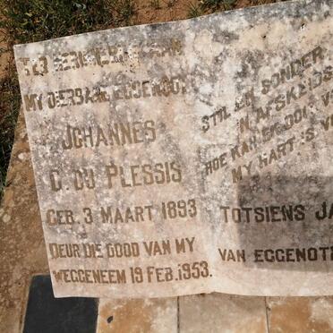 PLESSIS Johannes G., du 1893-1953