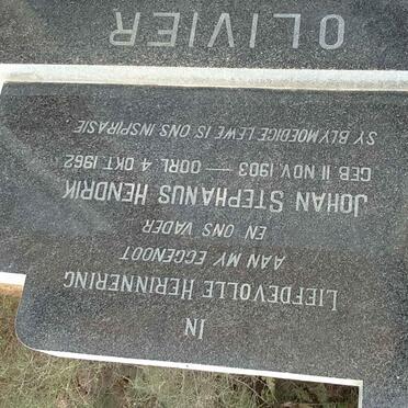 OLIVIER Johan Stephanus Hendrik 1903-1962