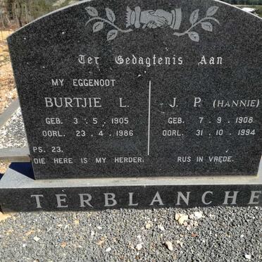 TERBLANCHE Burtjie L. 1905-1986 &amp; J.P. 1908-1994