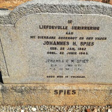 SPIES Johannes H. 1862-1943 &amp; Johanna G.M. 1865-1953