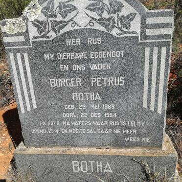 BOTHA Burger Petrus 1888-1954