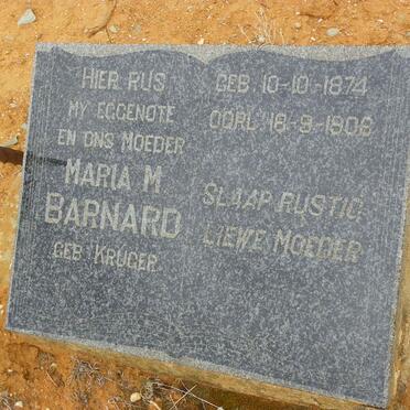 BARNARD Maria M. nee KRUGER 1874-1906